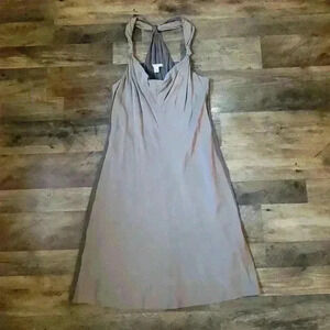 Banana Republic Two-Tone Silk Knot Back Dress with Cowl Neck Size 10P